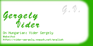 gergely vider business card